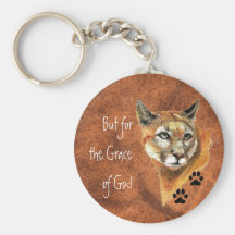 Cougar Puma Mountain Lion "But for  the Grace of " Key Chain