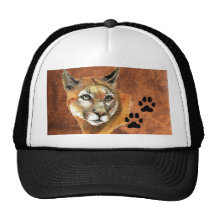 Cougar, Puma, Mountain Lion,Tracks Baseball Cap Mesh Hats
