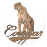 Cougar Round Sticker