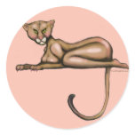 Cougar Round Sticker