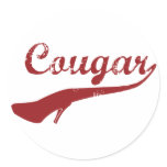 Cougar Round Stickers