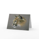 Cougar study greeting card