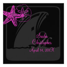 Couleur/étoiles de mer/plage de PixDezines do-it-y Invitation Personnalisée