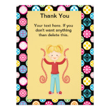 Couleur mignonne et multi, anniversaire GirlThank  Carton D'invitation