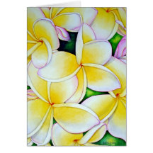 Couleur pour aquarelle de Frangipani Carte De Vœux