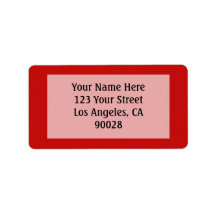 couleur rouge simple étiquettes d’adresse