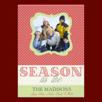 Couleurs de Noël - photocard de Joyeuses Fêtes invitations
