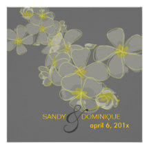 Couleurs des Plumerias do-it-yourself, noir jaune  Invitation