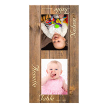 Counry Style Bride & Groom Photo Table Card Custom Photo Card