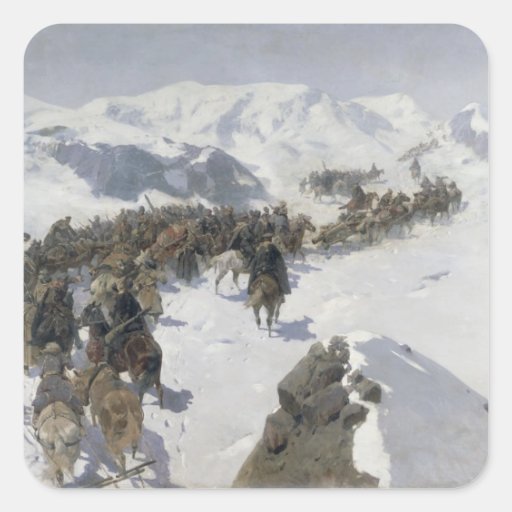 Count Argutinsky crossing the Caucasian Range Square Stickers