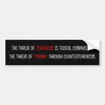 Counter-Terrorism Tyranny Bumper Stickers
