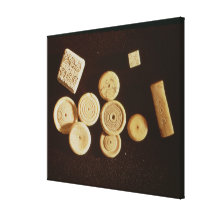 Counters and dice, Gallo-Roman Canvas Prints