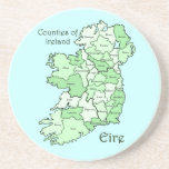Counties of Ireland Map Drink Coasters