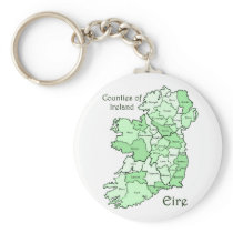 Counties of Ireland Map Keychain