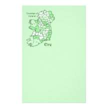 Counties of Ireland Map Stationery