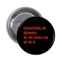 Counting in Binary Pinback Button