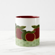 Country Apples (green border) Coffee Mug