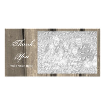 Country Barn Wood Thank You Photo Card
