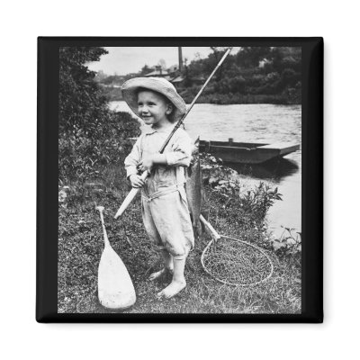 Country Boy - Vintage Stereoview Refrigerator Magnet by scenesfromthepast