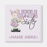 Country Bunny Little Sister (violet) Fridge Magnet