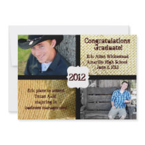 Country Burlap Photo Graduation Announcement