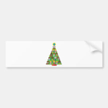 Country Children Christmas Tree Bumper Sticker