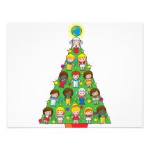 Country Children Christmas Tree Invitations
