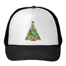 Country Children Christmas Tree Mesh Hats