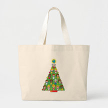 Country Children Christmas Tree Tote Bags