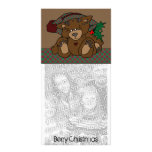 Country Christmas Teddy Bear Photo Card