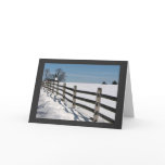 Country Church and Fence Christmas Greeting Card