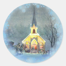 COUNTRY  CHURCH by SHARON SHARPE Sticker