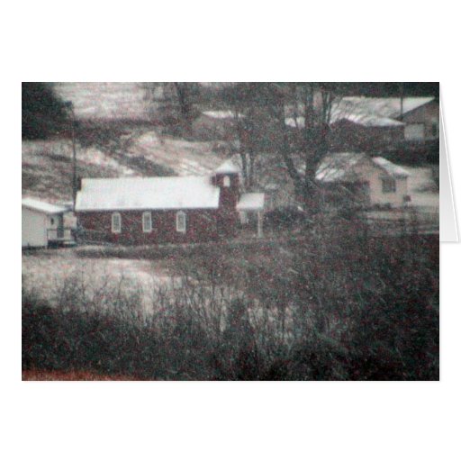 Country Church In A Snowstorm. Card