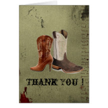 Country Cowboy Boots Western Wedding Favour Cards