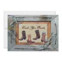 Country Cowboy Boots Western Wedding Invitation