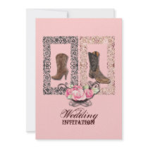 Country Cowboy Boots Western Wedding Invitation