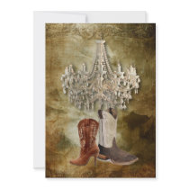 Country Cowboy Boots Western Wedding Invitation