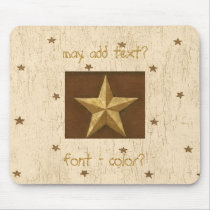 Country Crackle Print W/Gold Stars Mousepad