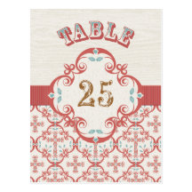 Country Cross Table Number Card Postcard