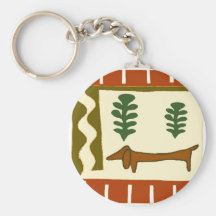 Country Dachshund Key Chain