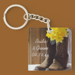 Country Daffodils Wedding Keychain key chains