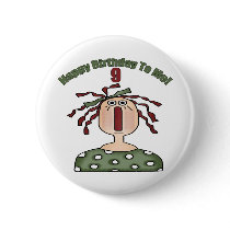 Country Doll 9th Birthday Gifts Pin