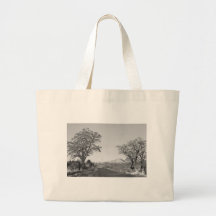 Country Drive Longs Peak View BW Canvas Bags