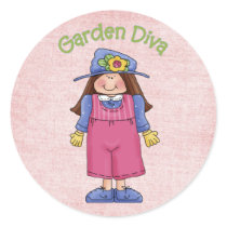 Country Garden Diva GIfts and Tees Round Sticker