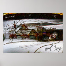 country home Christmas edit Posters