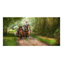 Country - Horse - The hay ride Customized Photo Card