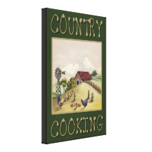 Country Kitchen Cooking Stretched Canvas Prints