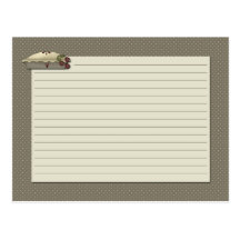 Country Kitchen Recipe Card Post Cards