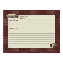 Country Kitchen Recipe Card Post Cards