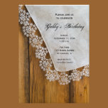 Country Lace Birthday Party Invitation invitations